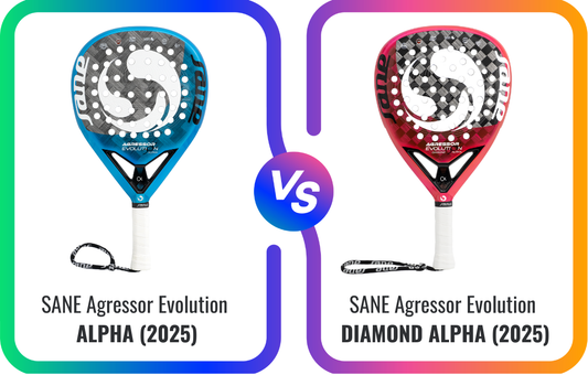 Comparing the SANE Agressor Evolution and Diamond Alpha padel rackets NZ - ThePadelShop.co.nz