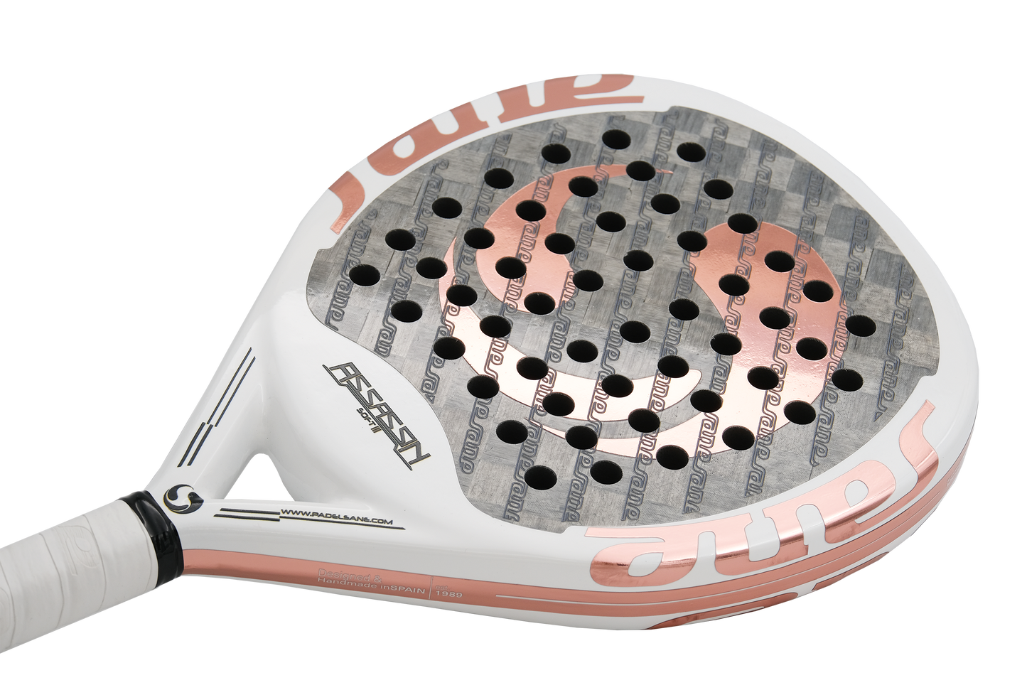 Fun image of the SANE Assassin Soft ll padel racket that is now available in New Zealand from ThePadelShop.co.nz