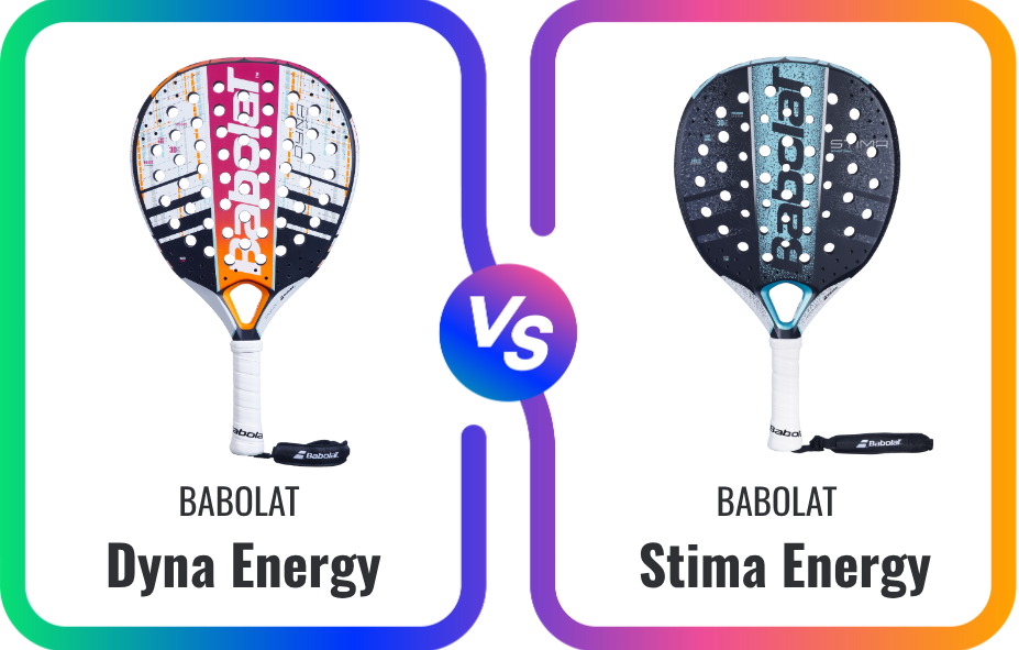 Padel racket comparison of the Babolat Dyna Energy vs the Stima Energy