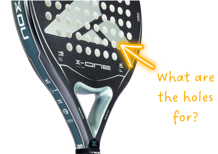 Nox padel racket with holes shown for weight reduction and aerodynamics - Buy padel gear NZ