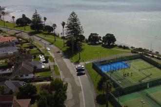 Birds-eye view of Riverside Sport Club Padel Court in Auckland New Zealand - ThePadelShop.co.nz