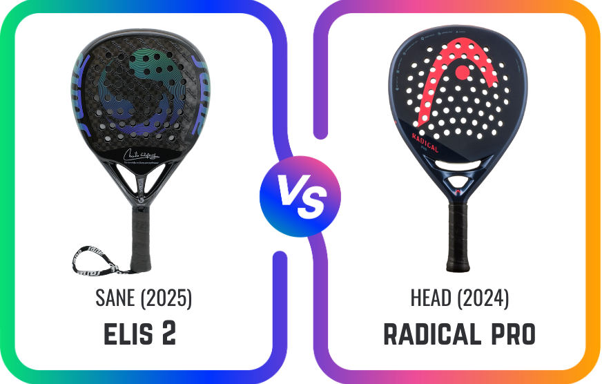 a blog comparing the Head Radical Pro and the Sane Elis 2 Padel rackets