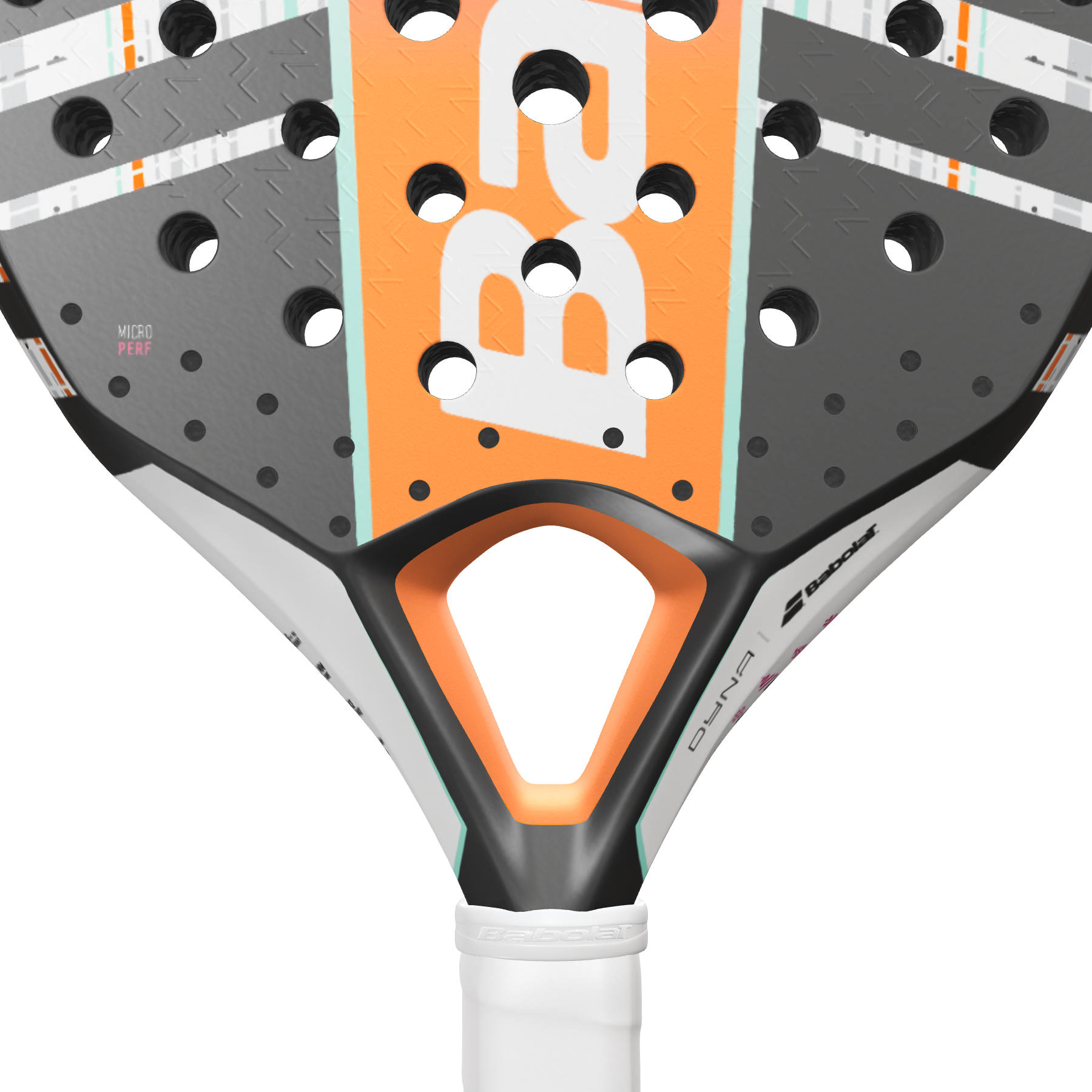 The throat of the BABOLAT Dyna Energy padel racket available for sale in New Zealand at ThePadelShop.co.nz