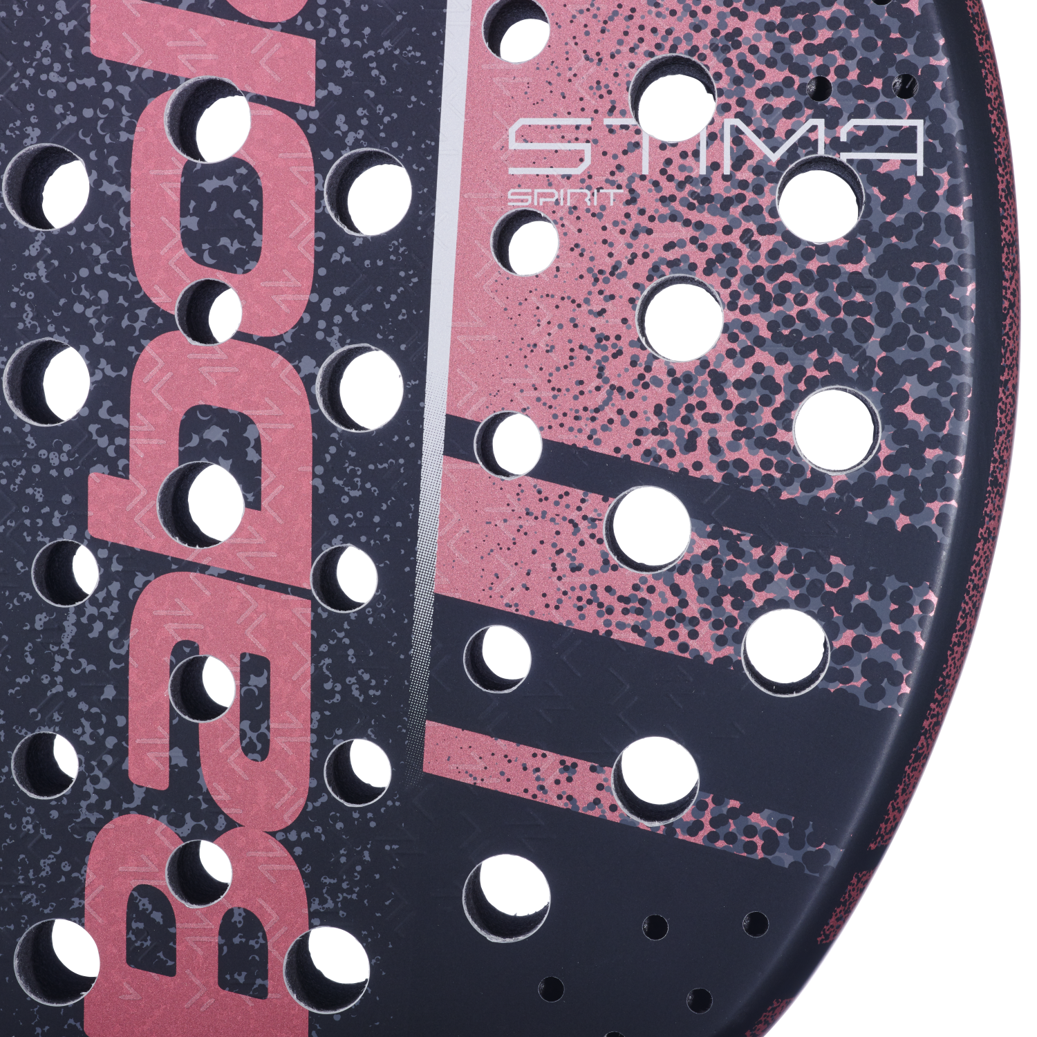 Close up of the heart of the Babolat Stima Spirit padel racket available in New Zealand from ThePadelShop.co.nz