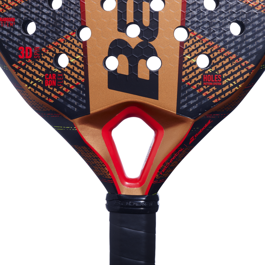 Close up of the heart of the Babolat Technical Veron 2024 padel racket that is available from ThePadelShop.co.nz