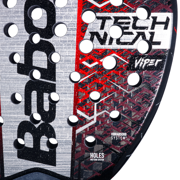 Close up of the face of the Babolat Technical Viper 2.5 Padel racket available at THEPadelShop.co.nz