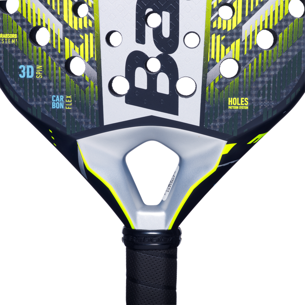 Close up of the heart image of the Babolat Counter Veron 2025 padel racket available in New Zealand from ThePadelShop.co.nz