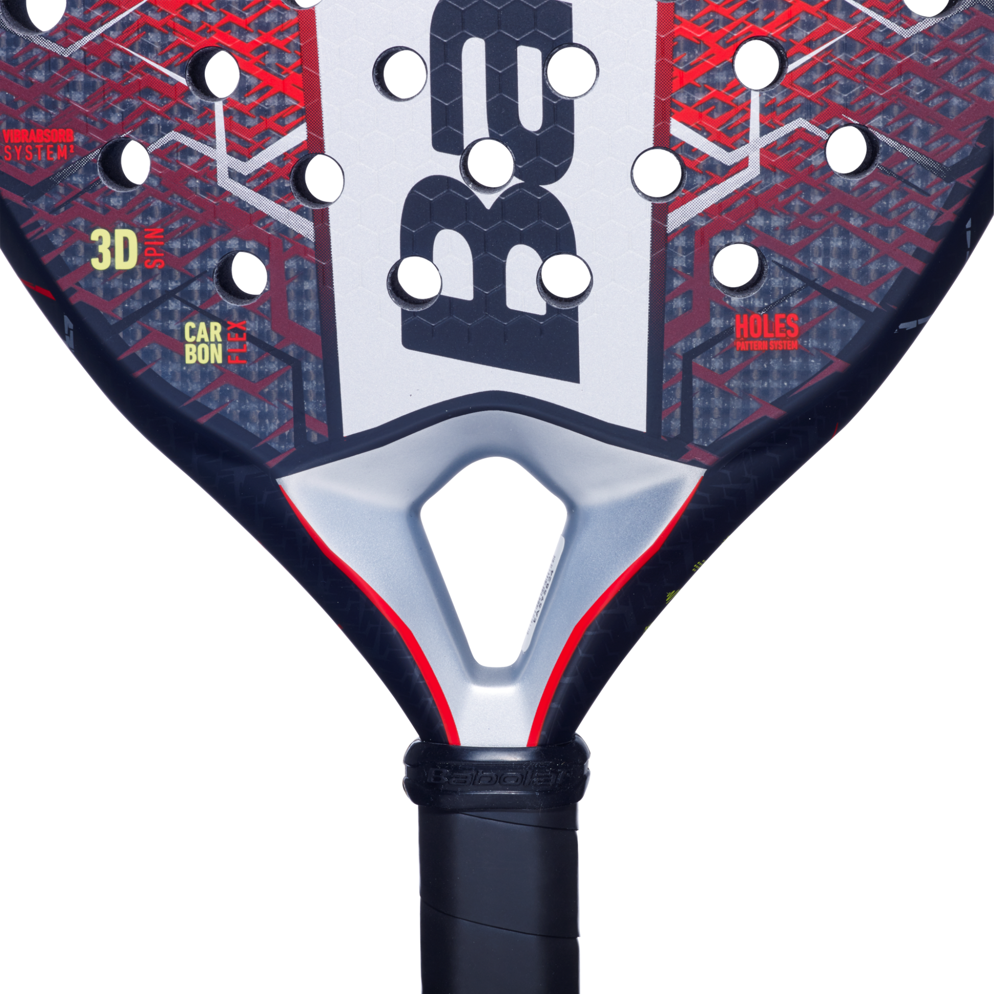 close up image of the heart of the  Babolat Technical Veron 2025 padel racket available in New Zealand from ThePadelShop.co.nz