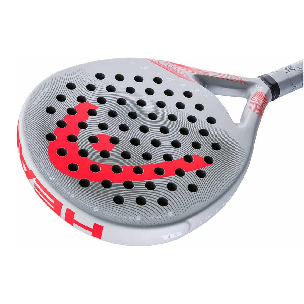 Fun Racket image of a Red & Grey head Zephyr Ultra Lite Padel racket on sale from ThePadelShop.co.nz