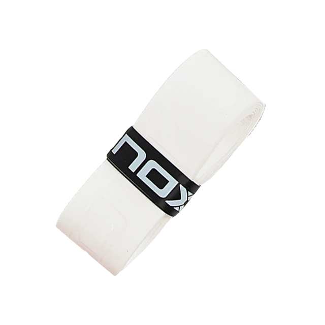 White Padel racket overripe with a black and white 'NOX' brand logo on a white background