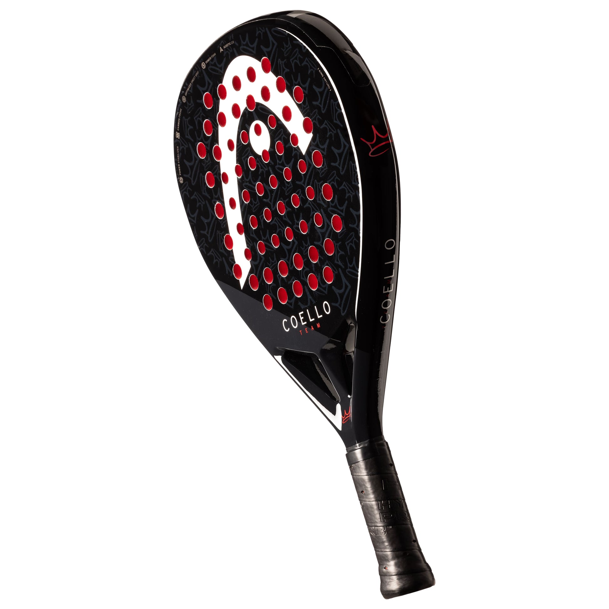 tilted image of the HEAD Coello Team 2025 Padel racket available in New Zealand from ThePadelShop.co.nz