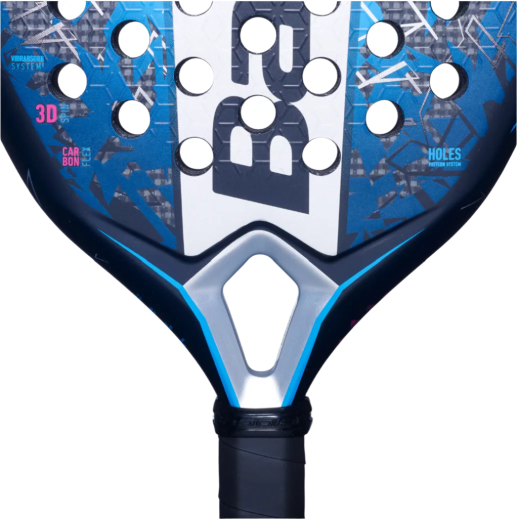 A close up image of the heart of the BABOLAT Air Veron 2025 padel racket available in New Zealand from ThePadelShop.co.nz