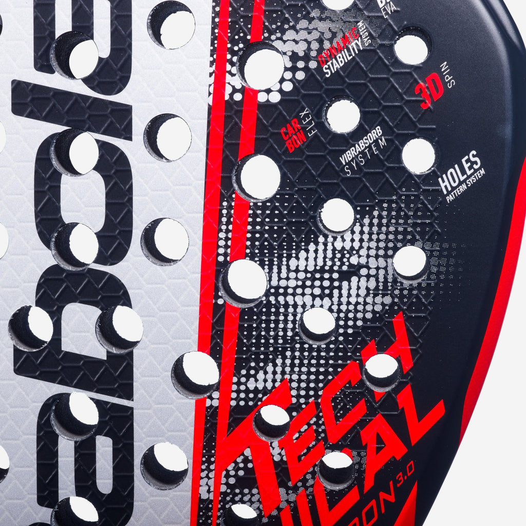 close up of face of the Babolat Technical Veron 3.0 (2026) padel racket available in New Zealand from Thepadelshop.co.nz