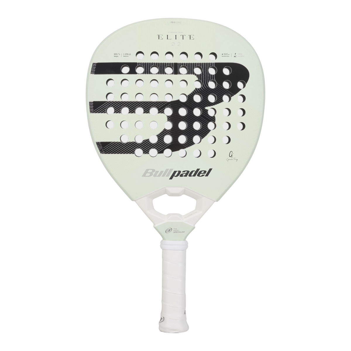 Front on  image of the Bullpadel Elite 02 2027 available in New Zealand from ThePadelShop.co.nz