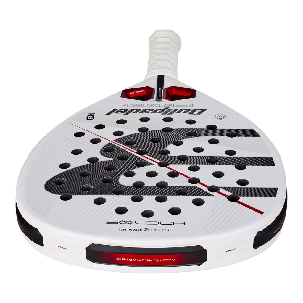 Image of the top of the  Bullpadel Hack 05 (2027) padel racket available in New Zealand from ThePadelShopNZ