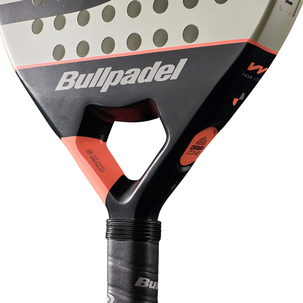 close up of heart of the Bullpadel Indiga W 2026 padel racket available in NZ from Thepadelshop.co.nz