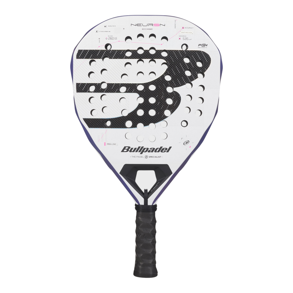 Front image of the Bullpadel Neuron 02 Edge (2027) padel racket available in New Zealand from ThePadelShop.co.nz