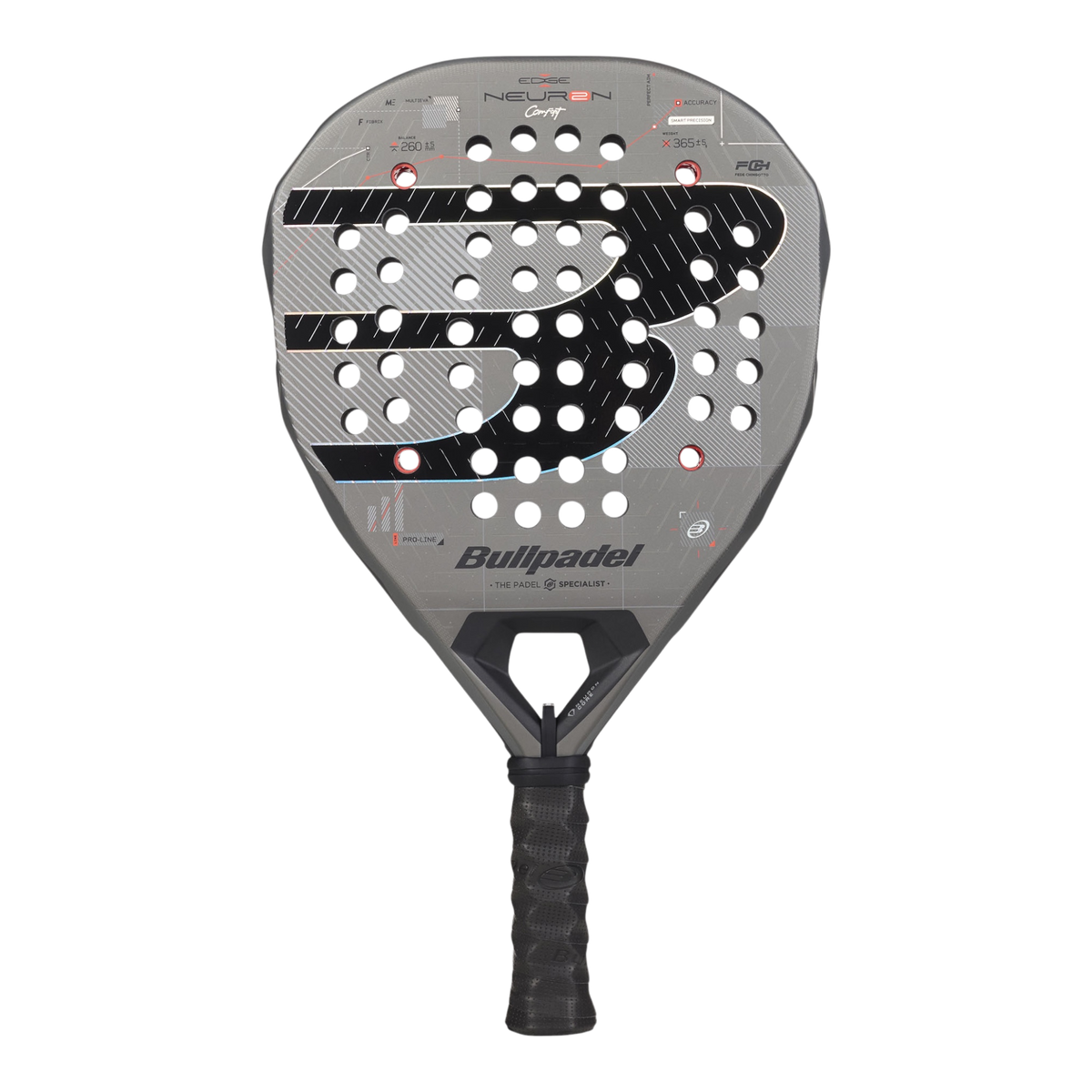 Front image of the Bullpadel Neuron Comfort (2027) padel racket available in New Zealand from ThePadelShopNZ