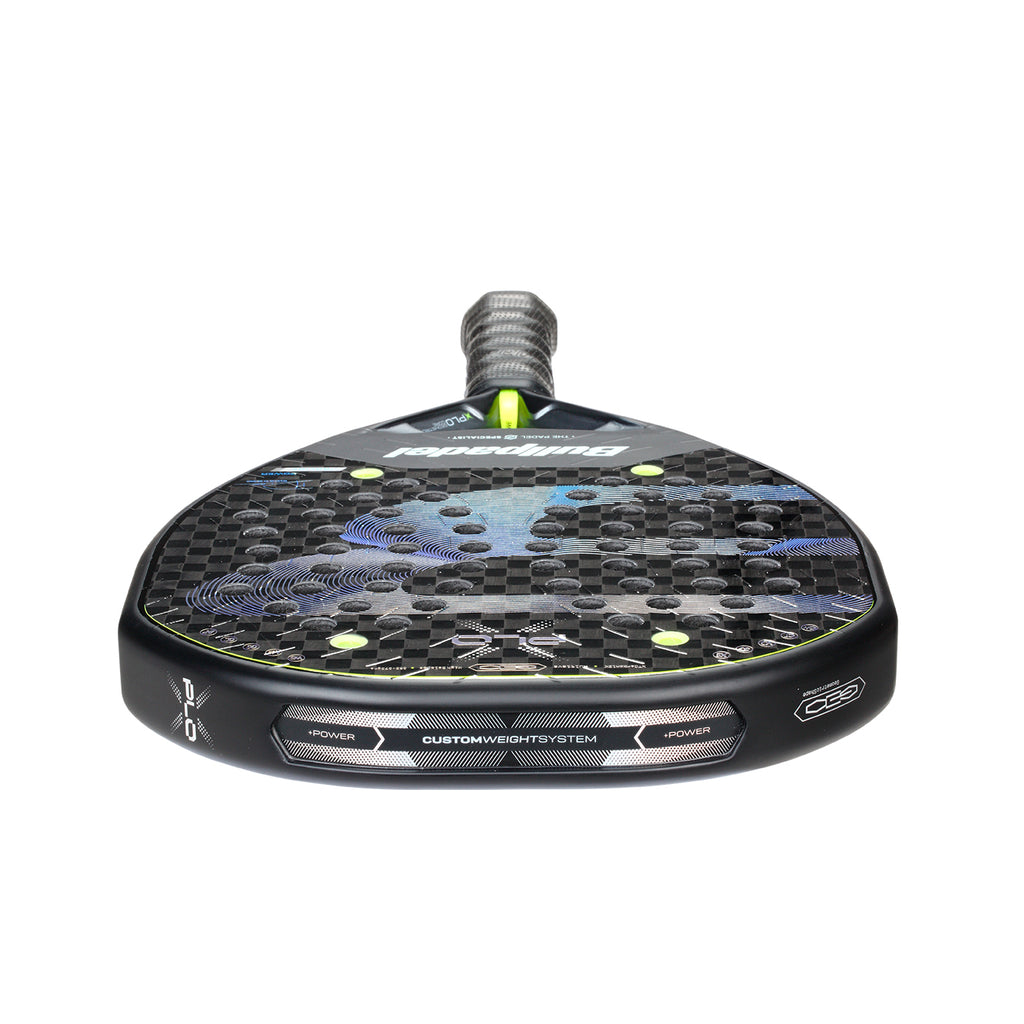 image of custom weight system of the Bullpadel XPLO 2026 Padel racket available in New Zealand from ThePadelShop.co.nz