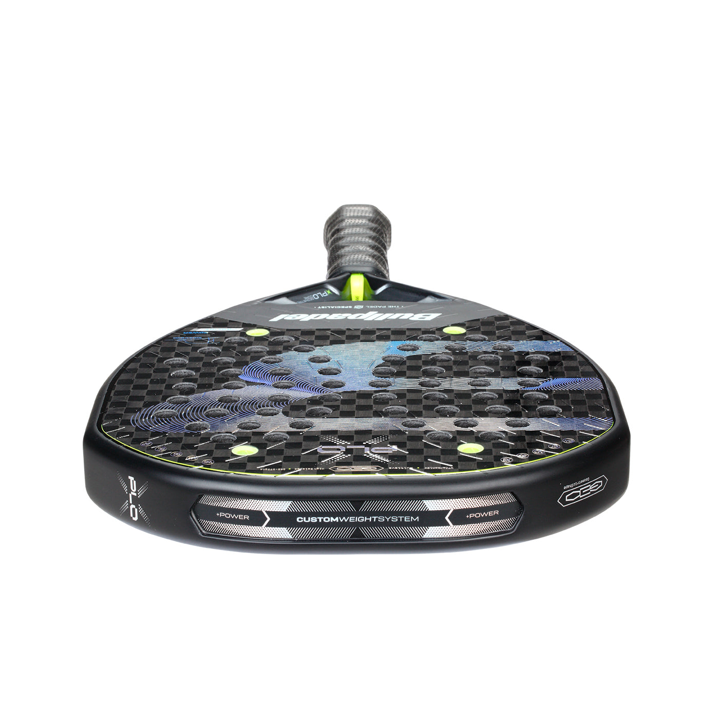 image of custom weight system of the Bullpadel XPLO 2026 Padel racket available in New Zealand from ThePadelShop.co.nz