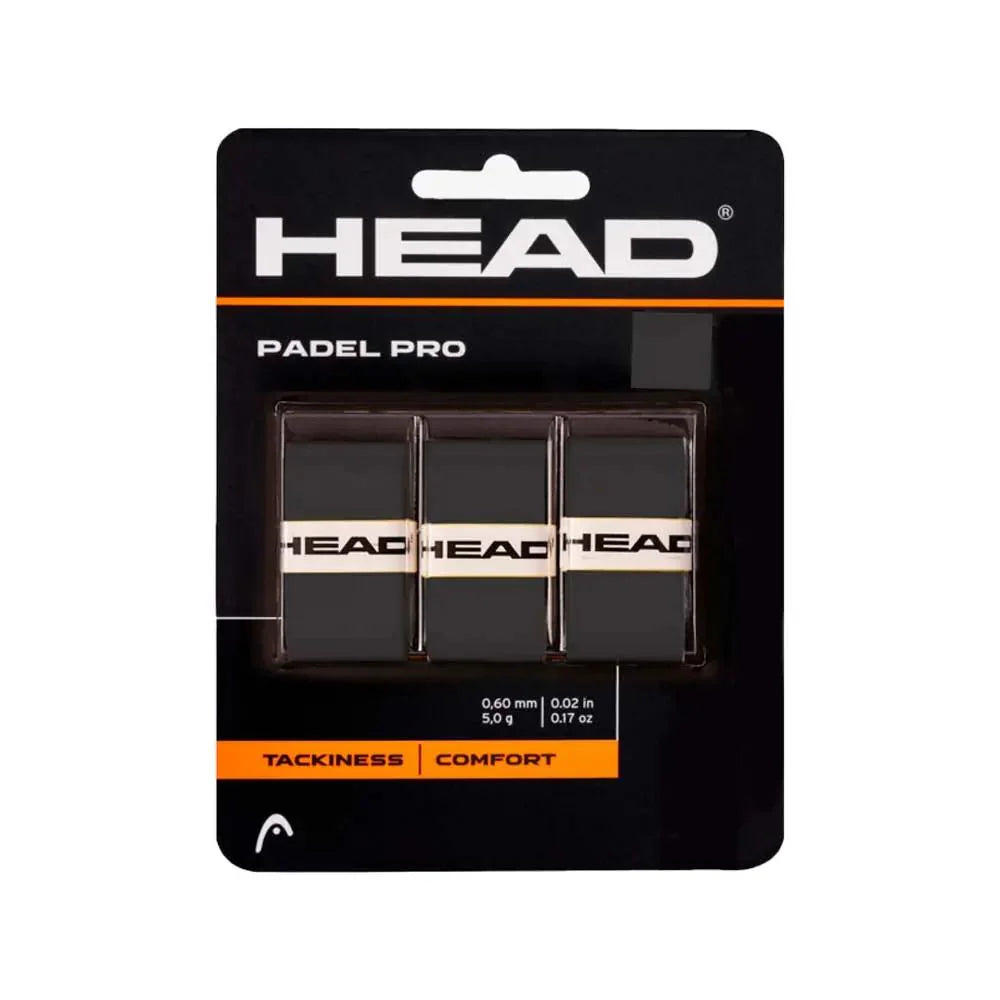 3 pack of Black Head Padel pro Overgrips