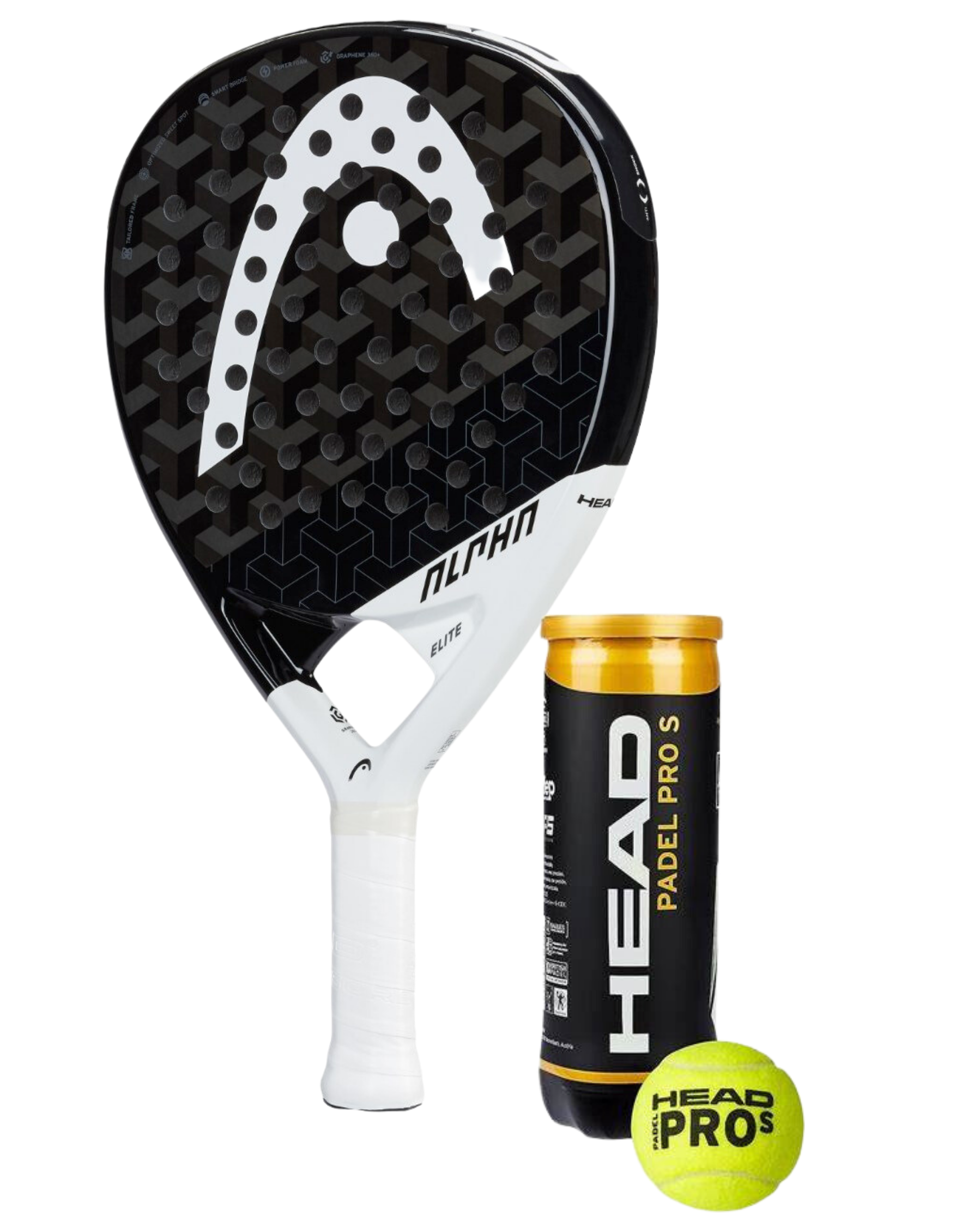 Head Graphene 360+ Alpha Elite Padel Racket and Padel Pro S Padel ball combo on sale in NZ