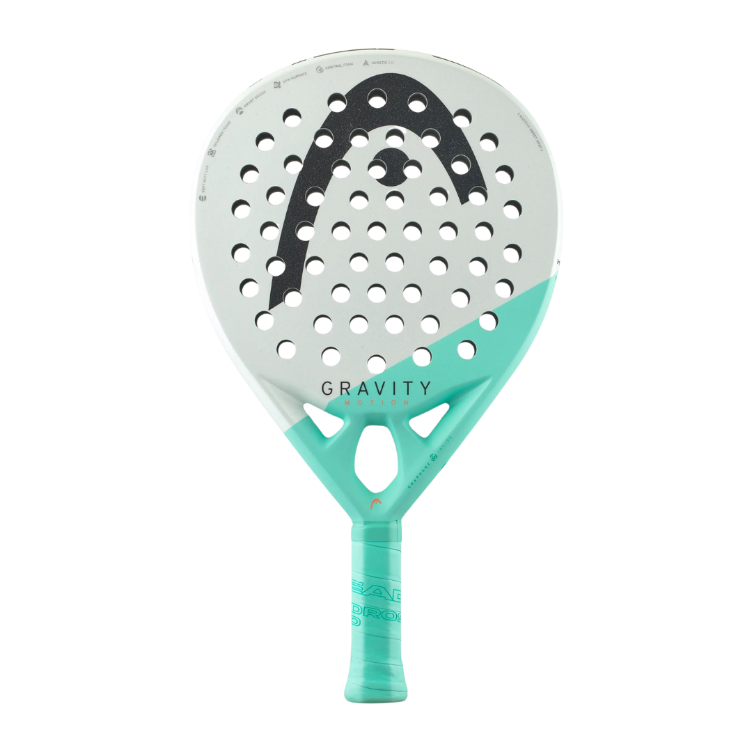 Front image of the Head Gravity Motion 2024 padel racket available in NZ from ThePadelShop.co.nz