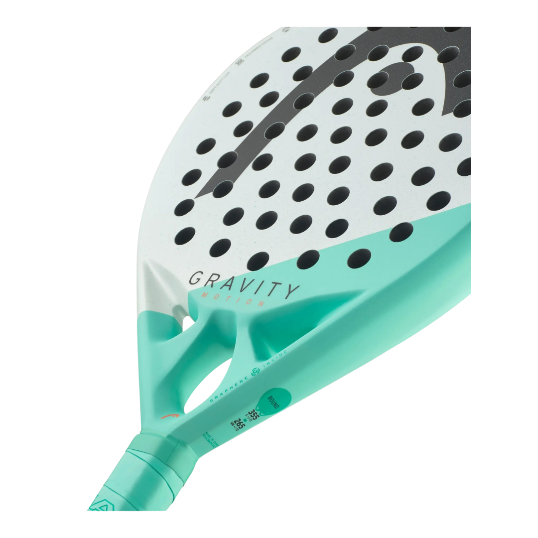 Close up image of the Head Gravity Motion 2024 padel racket available in NZ from ThePadelShop.co.nz