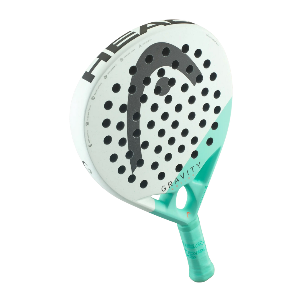 Floating image of the Head Gravity Motion 2024 padel racket available in NZ from ThePadelShop.co.nz