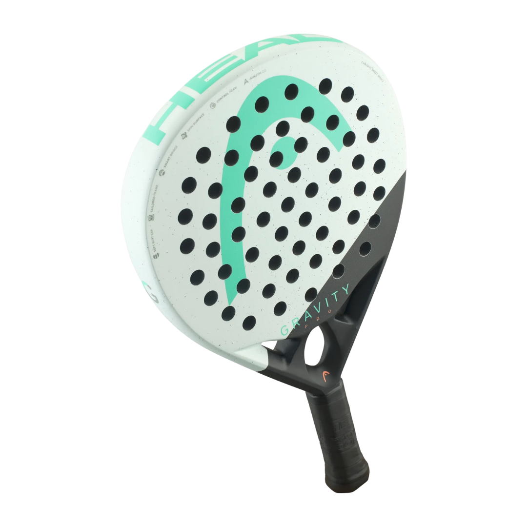 Floating image of the Head Gravity Pro 2024 padel racket available in NZ from ThepadelShop.co.nz