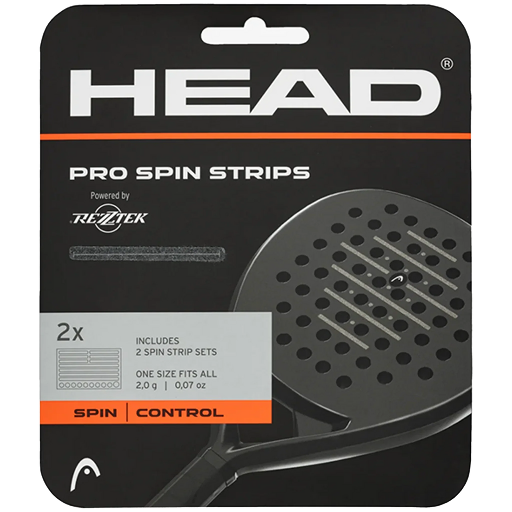 HEAD Pro Spin Strips packaging with racket image on black background
