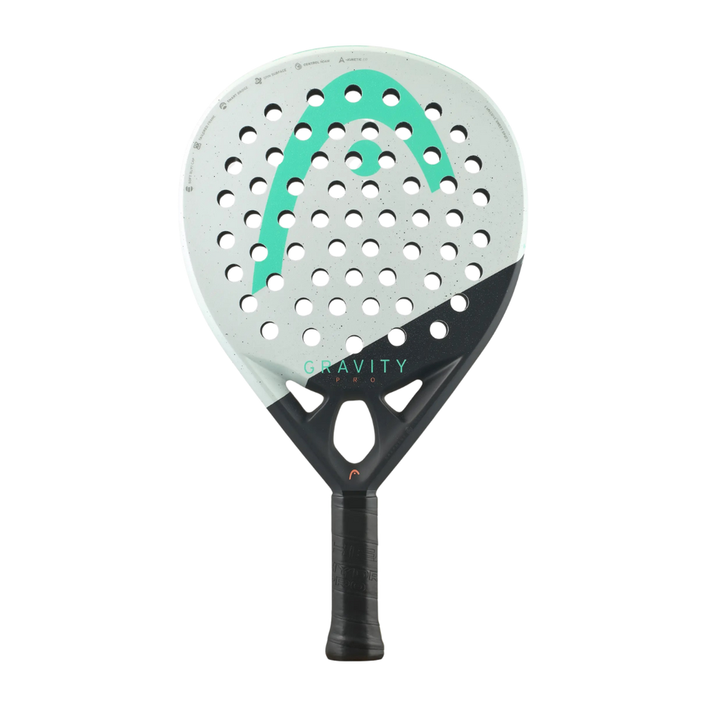 Front image of the Head Gravity Pro 2024 padel racket available in NZ from ThepadelShop.co.nz