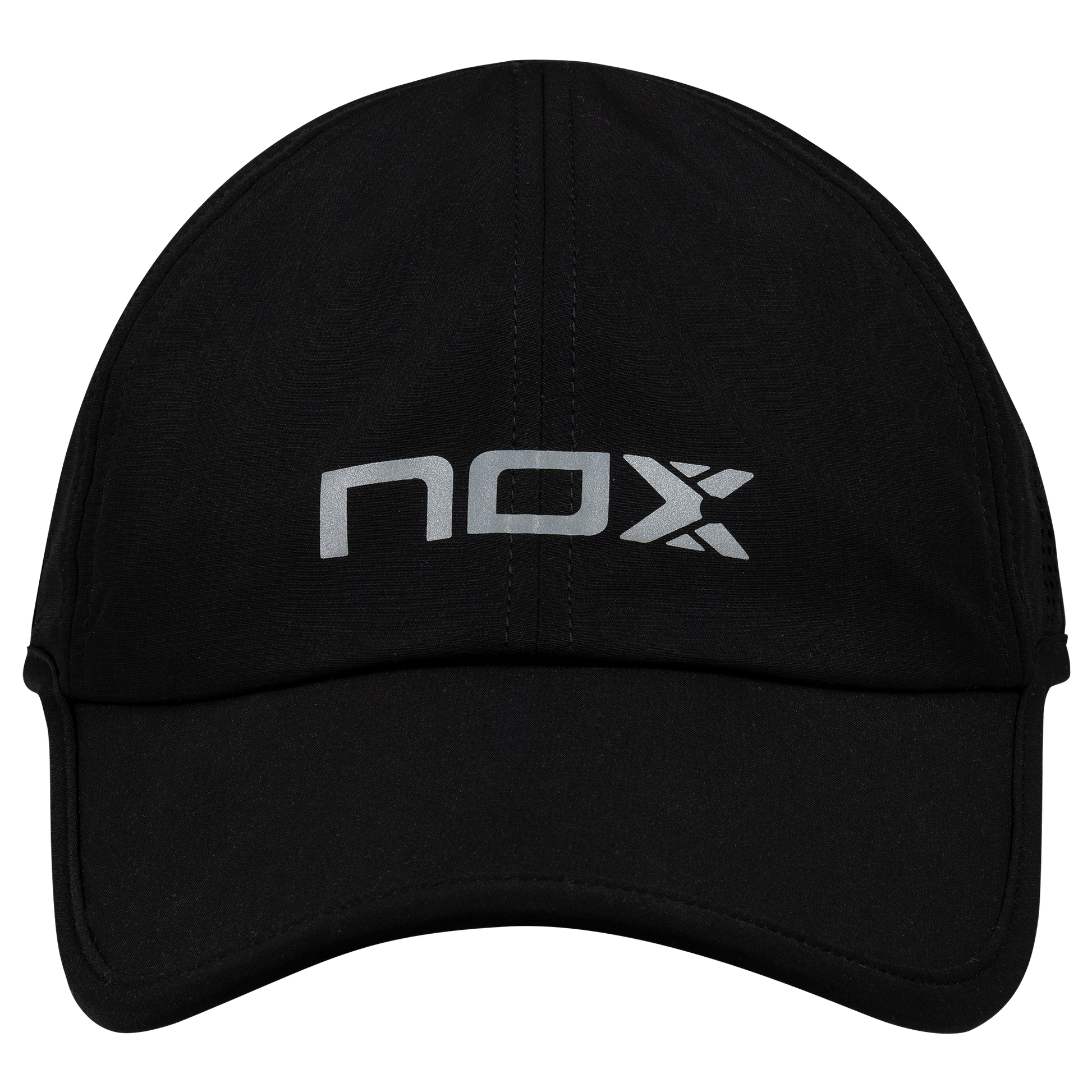 Black cap with 'nox' logo on a white background