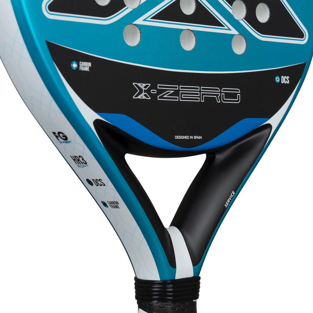 Close up image of the NOX X-Zero Blue (2026) padel racket available in New Zealand from ThePadelShop.co.nz