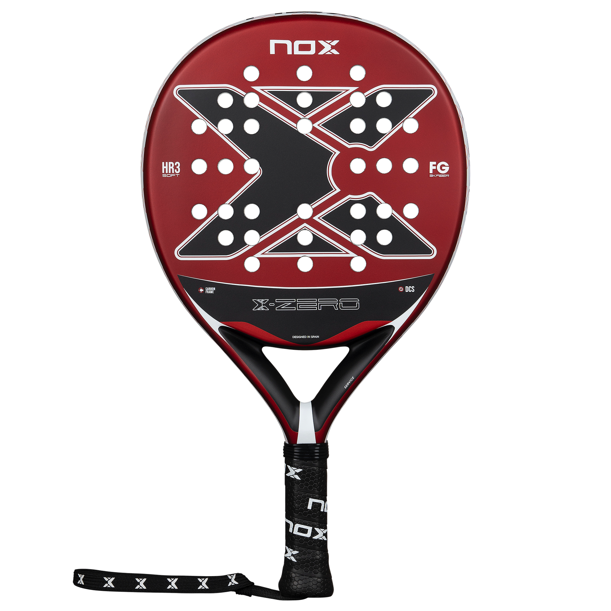 Front Image of the NOX X-Zero Red 2026 Padel Racket available in New Zealand from ThePadelShop NZ