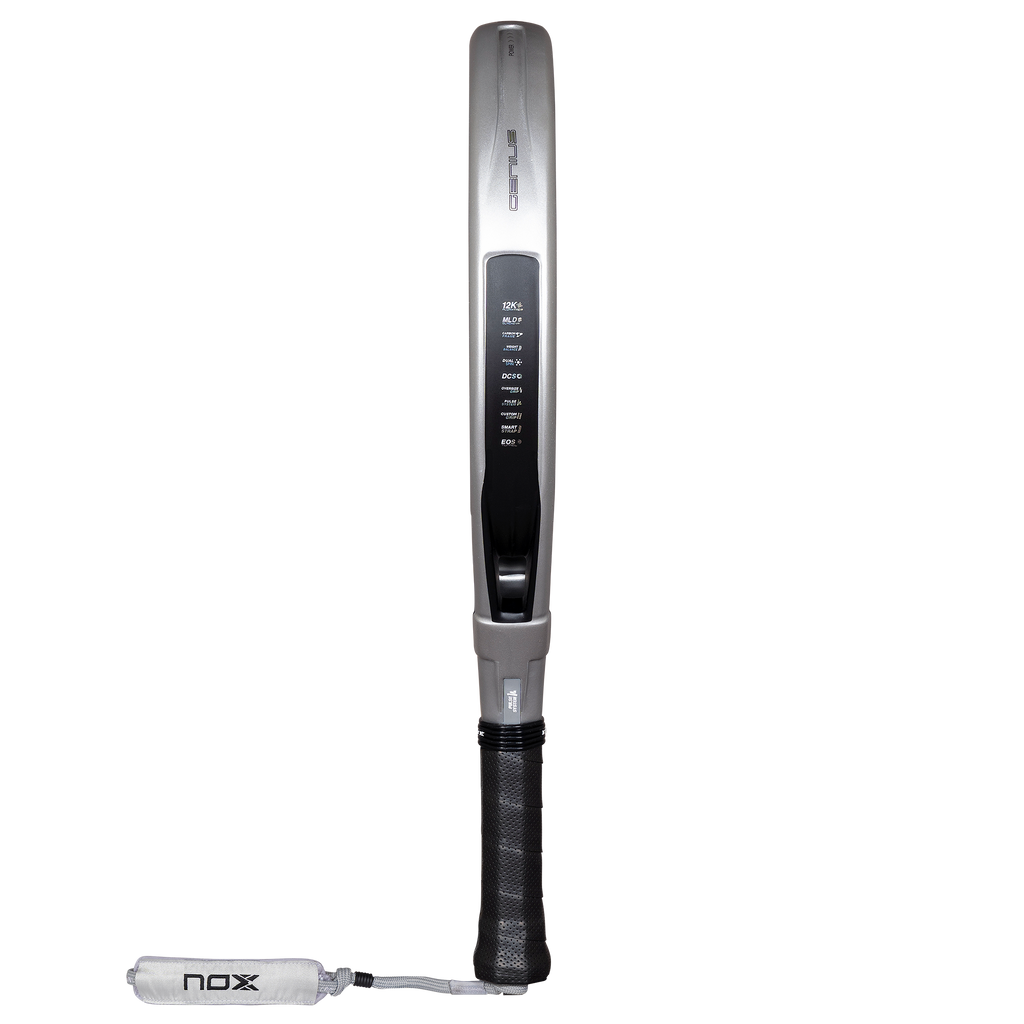 The side image of the NOX Genius 12k Alum Xtrem (2027) padel racket by Agustín Tapia available in New Zealand from ThePadelShopNZ