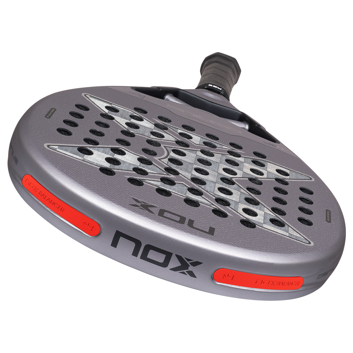 Top view image of the NOX Genius 18k Alum (2027) padel racket available in New Zealand from ThePadelShop NZ