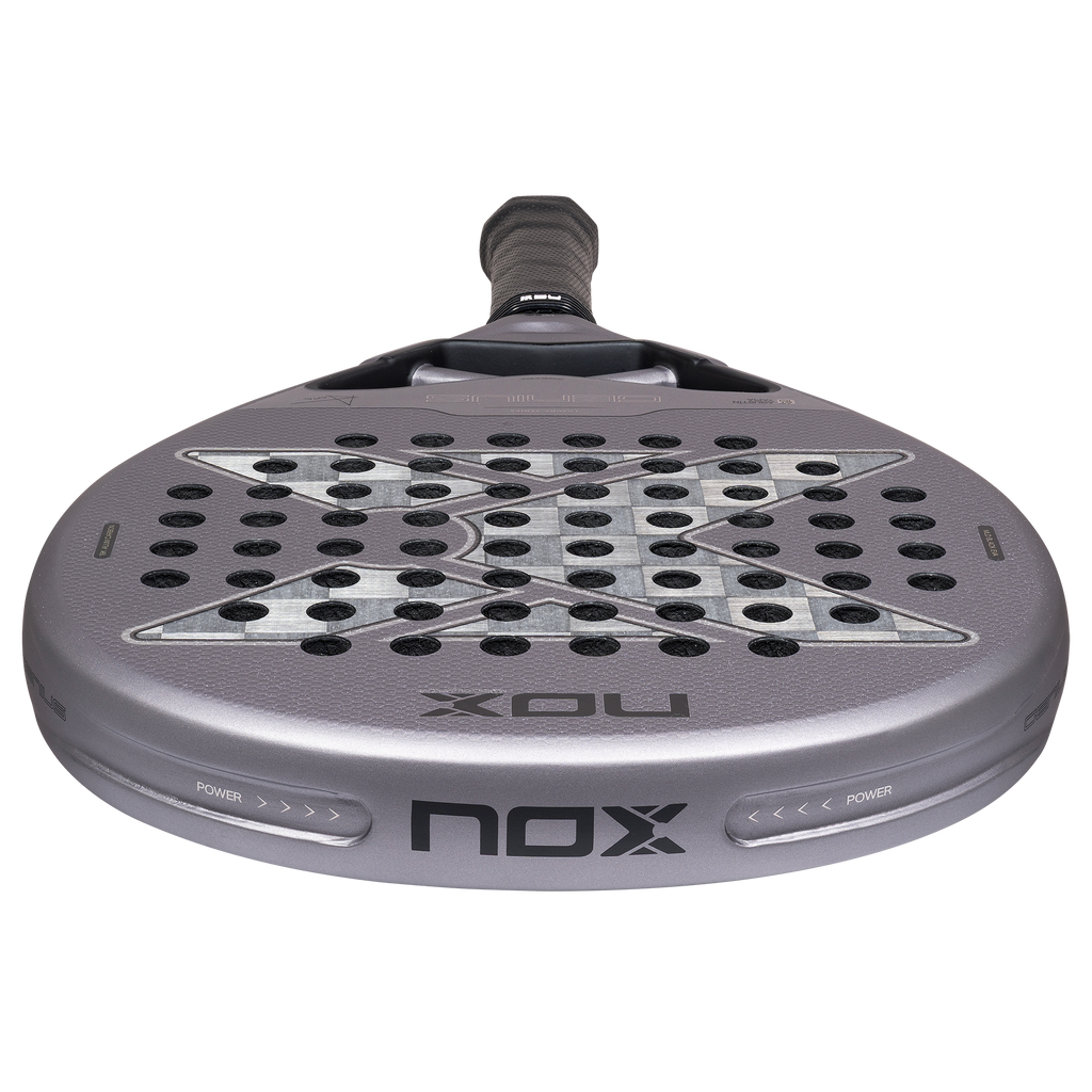 top view image of the NOX Genius 18k Alum (2027) padel racket available in New Zealand from ThePadelShop NZ