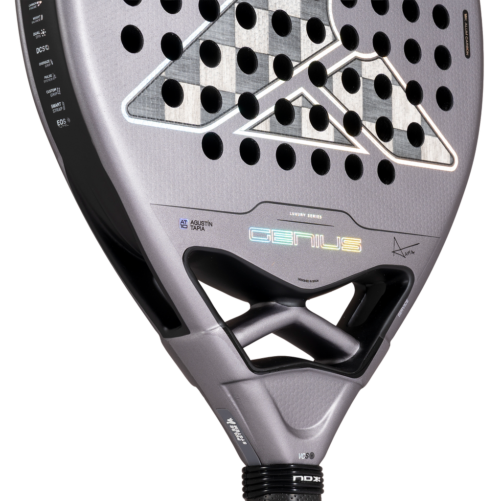 Close up of the heart of the NOX Genius 18k Alum (2027) padel racket available in New Zealand from ThePadelShop NZ