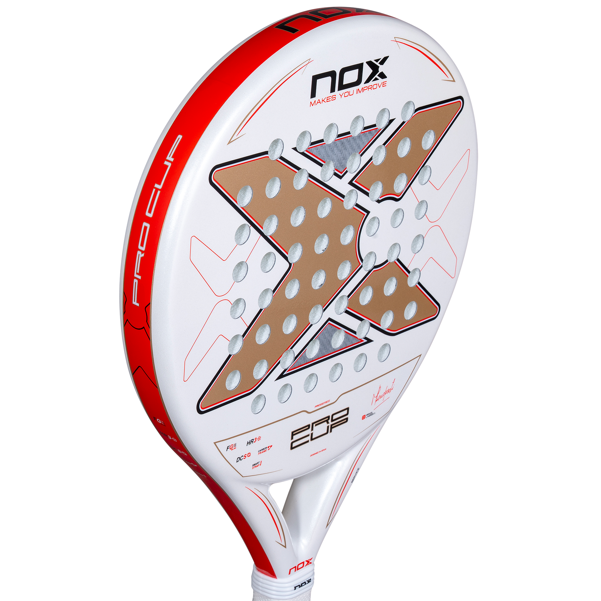 close up of the top of the NOX ML10 Pro Cup COORP (2027) padel racket by Miguel Lamperti available in New Zealand from ThePadelShop NZ