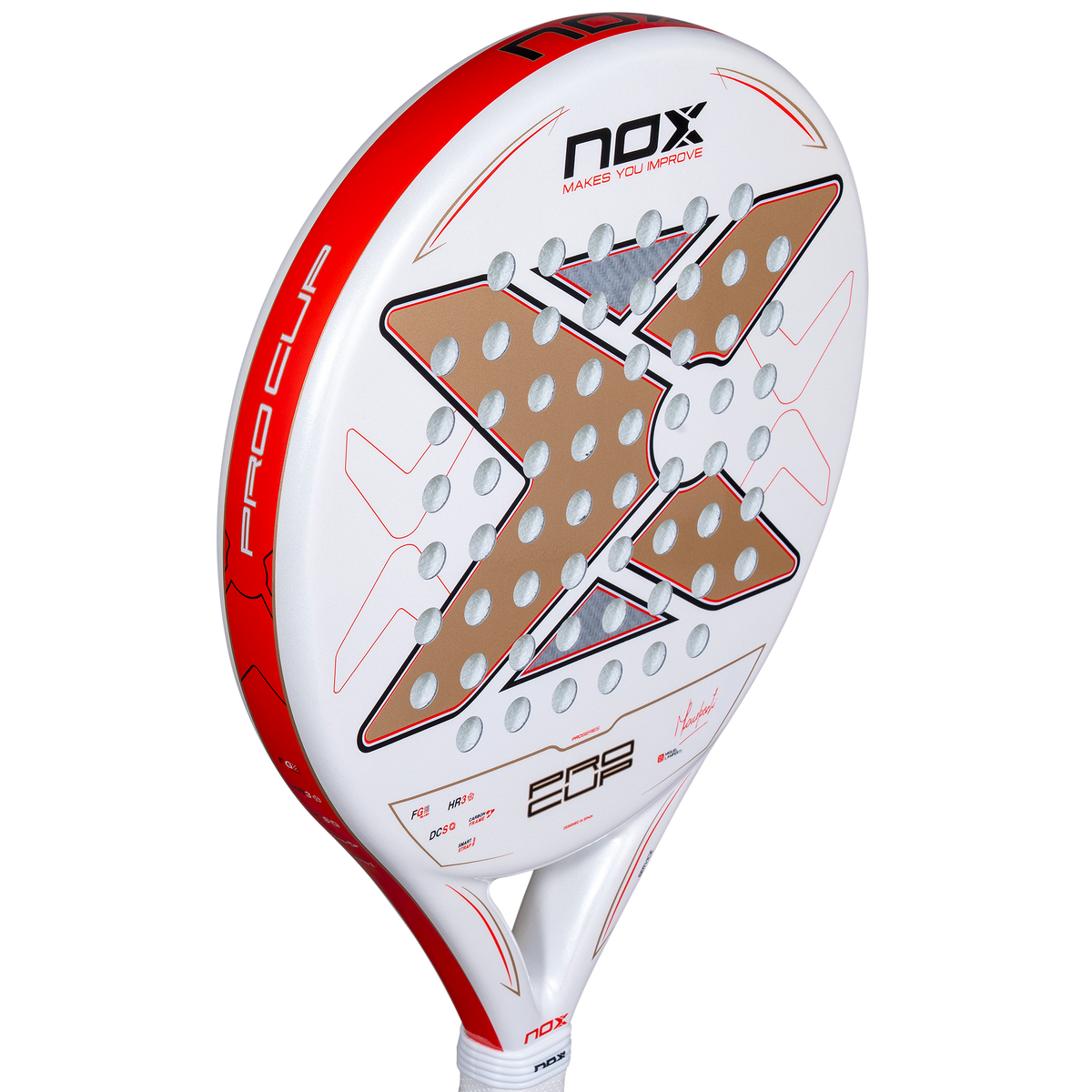 close up of the top of the NOX ML10 Pro Cup COORP (2027) padel racket by Miguel Lamperti available in New Zealand from ThePadelShop NZ