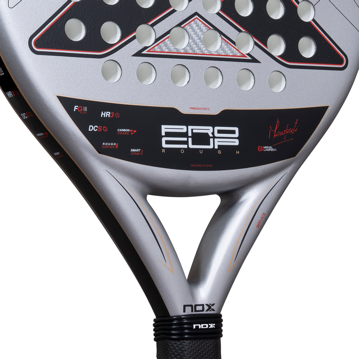 Close up of the heart of the NOX ML10 pro Cup Rough (2027) padel racket available in New Zealand from ThePadelShop NZ