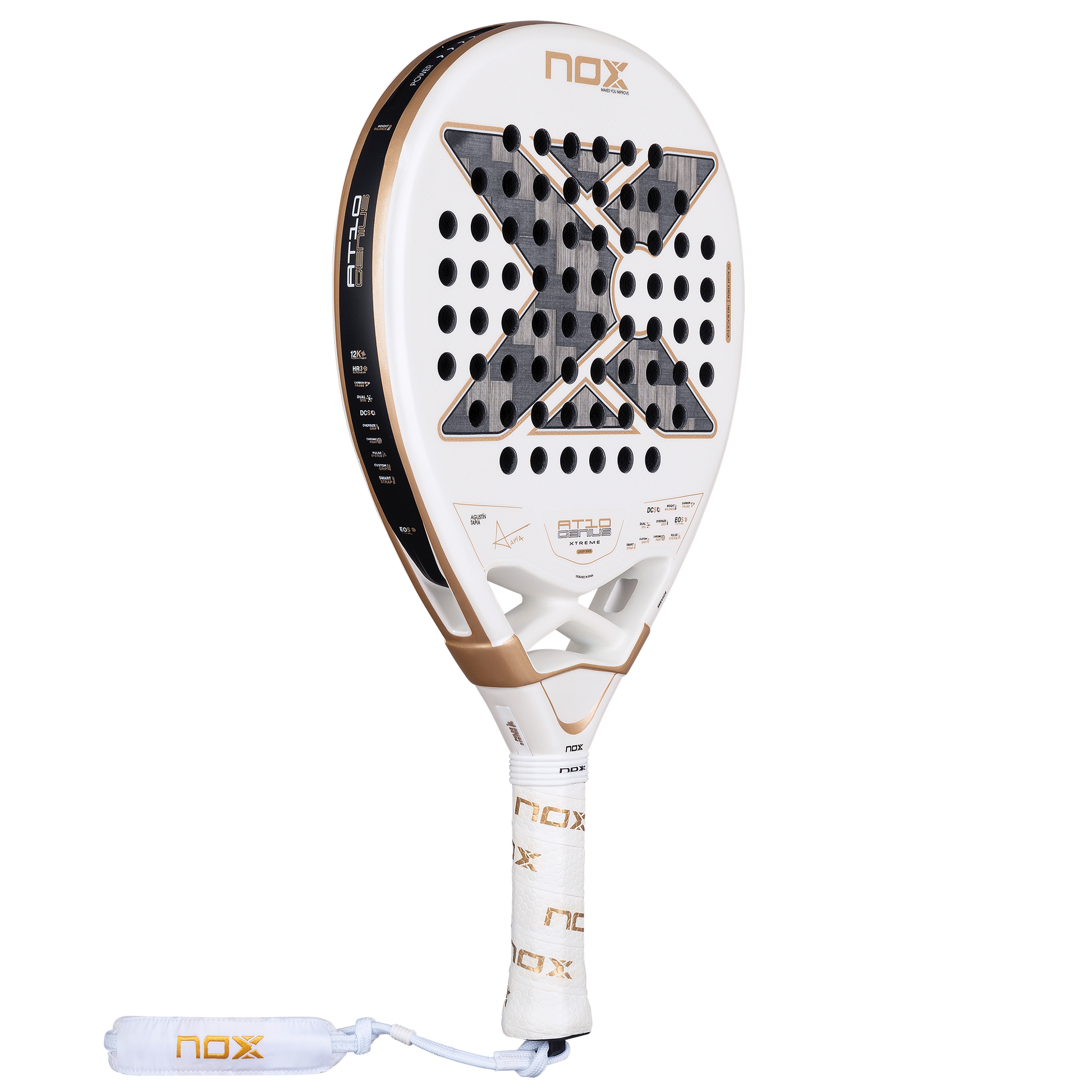 Front on image of the NOX AT10 Luxury Genius 12K Alum Xtrem by Agustin Tapia (2026) - Available at ThePadelShop.co.nz