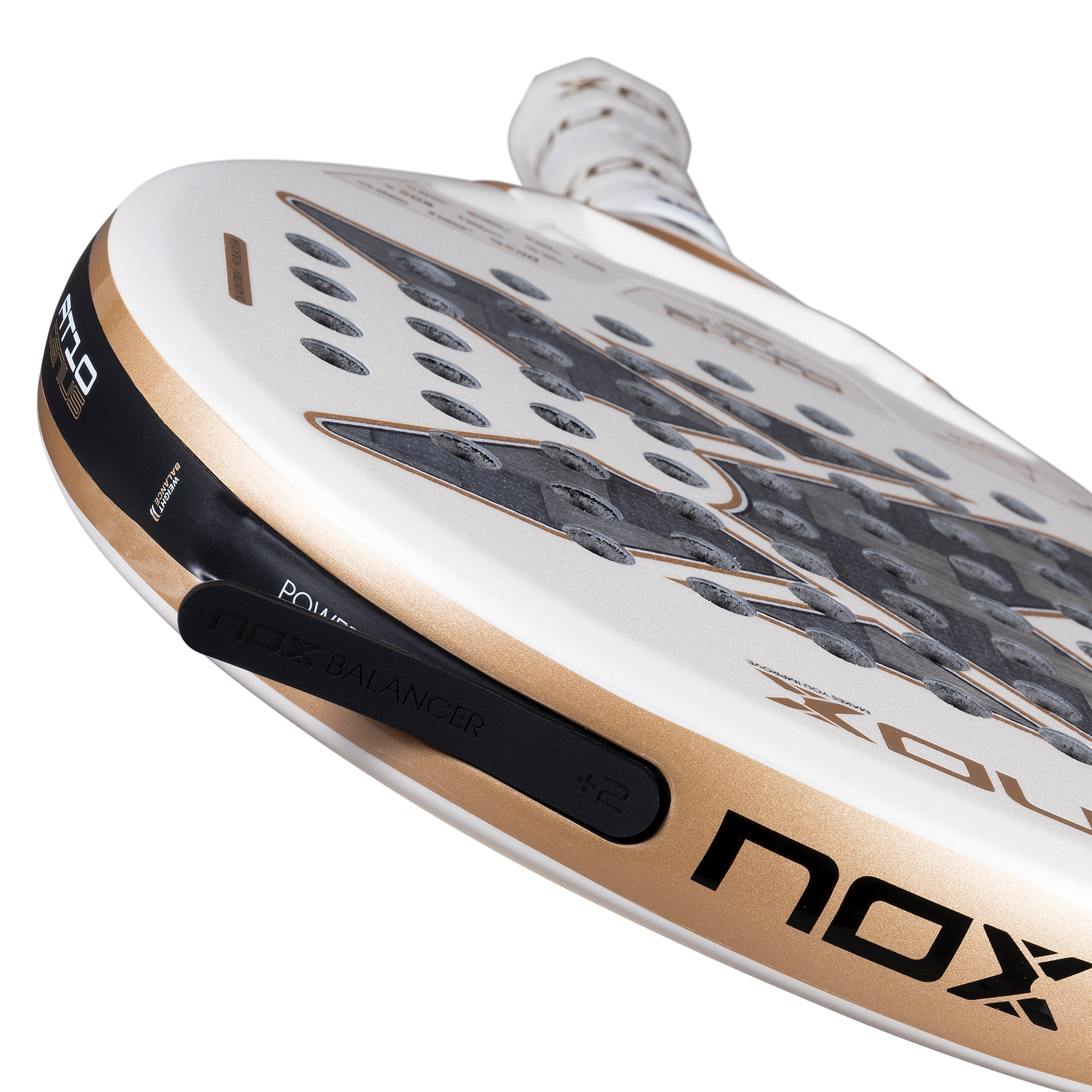 Top down view of the NOX AT10 Luxury Genius 12K Alum Xtrem (2026) Padel Racket - Available at ThePadelShop.co.nz