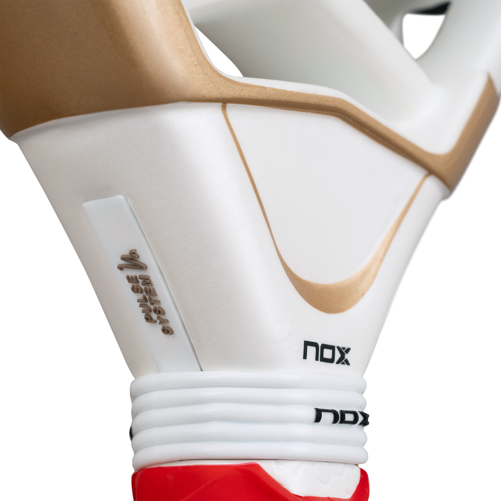 Neck of the NOX AT10 Luxury Genius 12K Alum Xtrem (2026) Padel racket. Available at ThePadelShop.co.nz
