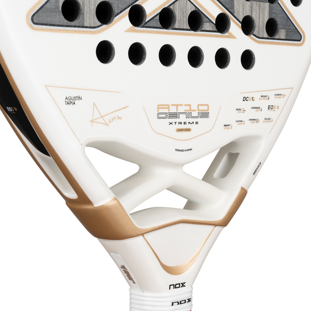 Mid section of the NOX AT10 Luxury Genius 12K Alum Xtrem (2026) Padel racket. View at ThePadelShop.co.nz
