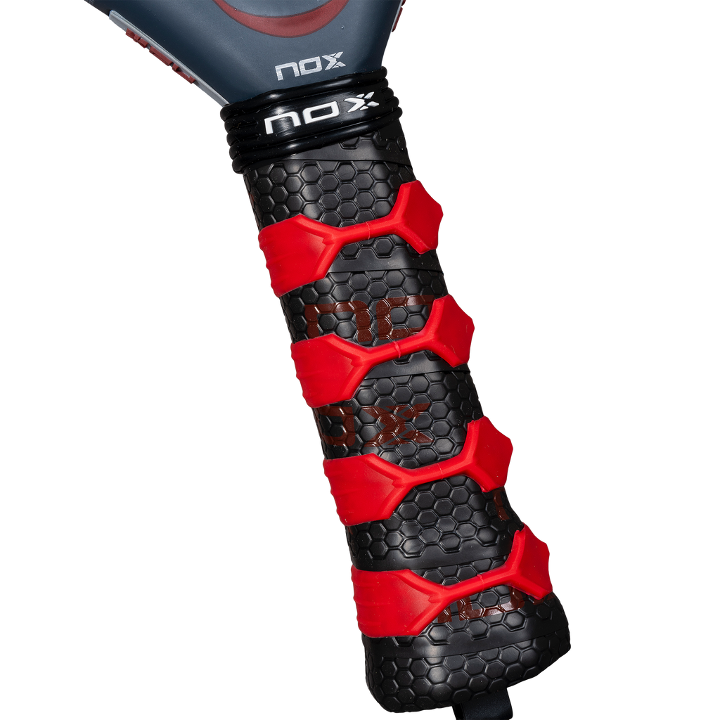 Grip of the NOX AT10 Luxury Genius 12K 2025 padel racket designed by Agustin Tapia. This padel racket is available at ThePadelShop.co.nz for New Zealand padel players.