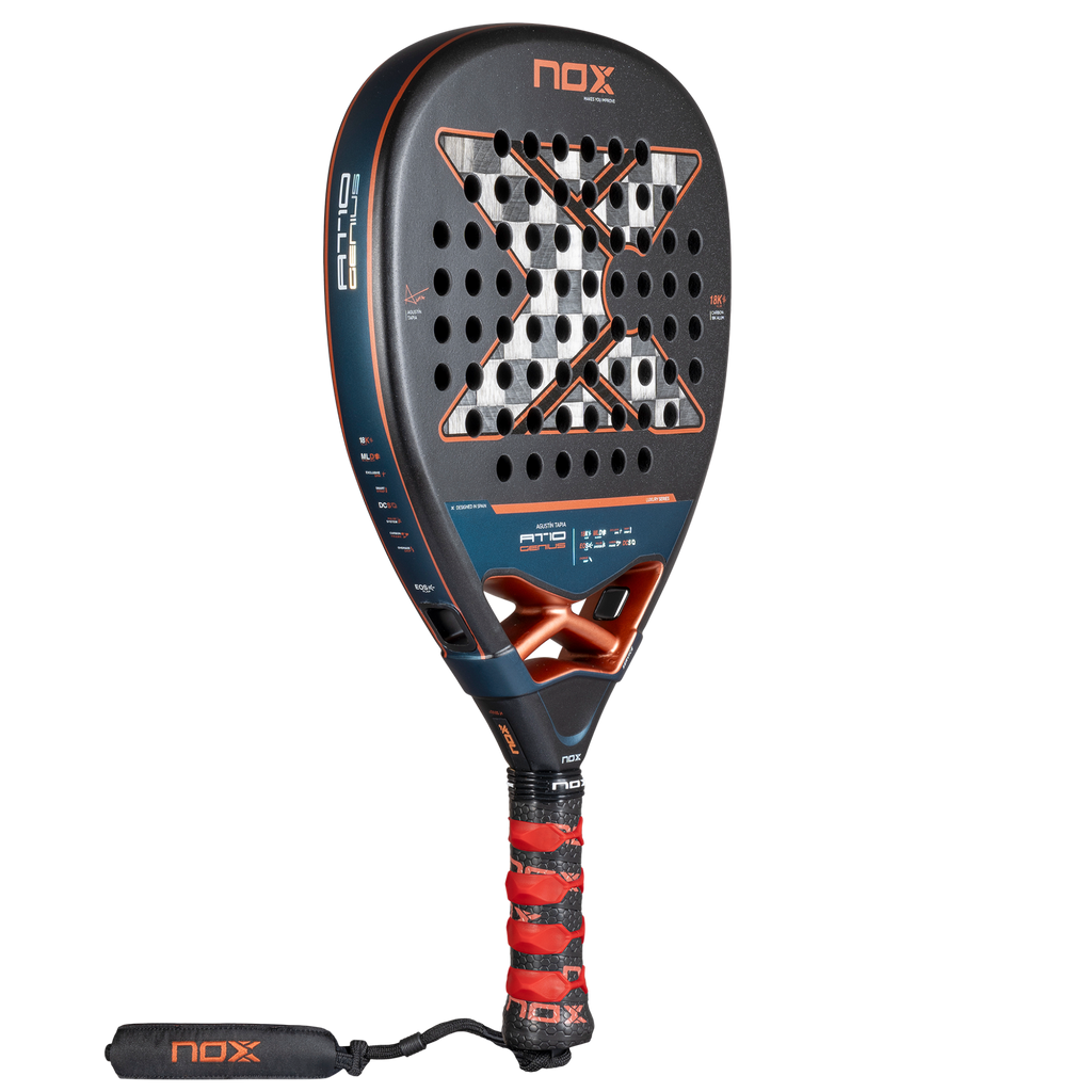 Main image of the NOX AT10 Genius ATTACK 18K Alum 2025 Padel racket inspired by Agustin Tapia which is available for sale at The Padel Shop NZ