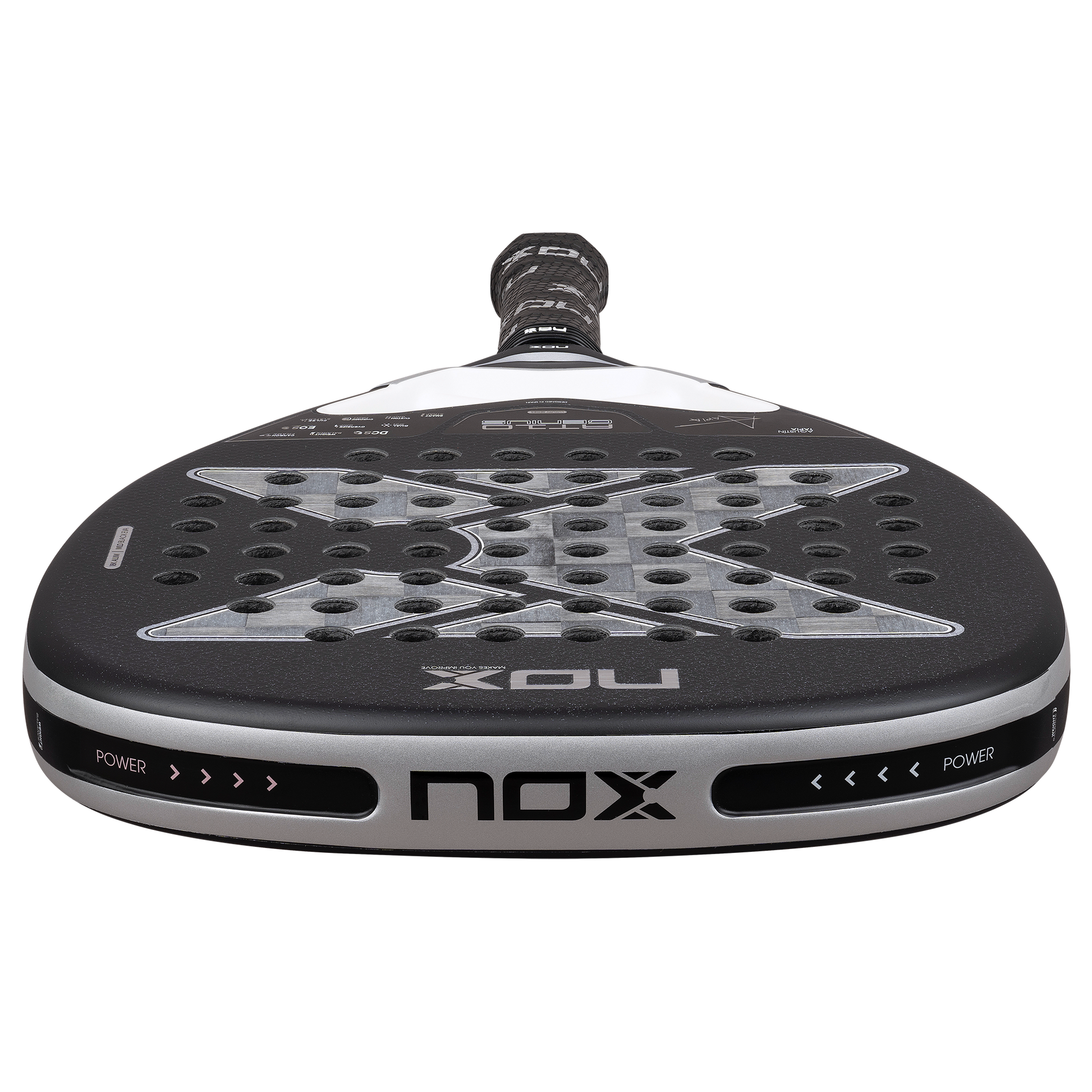 Top image of the NOX AT10 Genius ATTACK 18k Alum padel racket available in New Zealand from ThePadelShop.co.nz