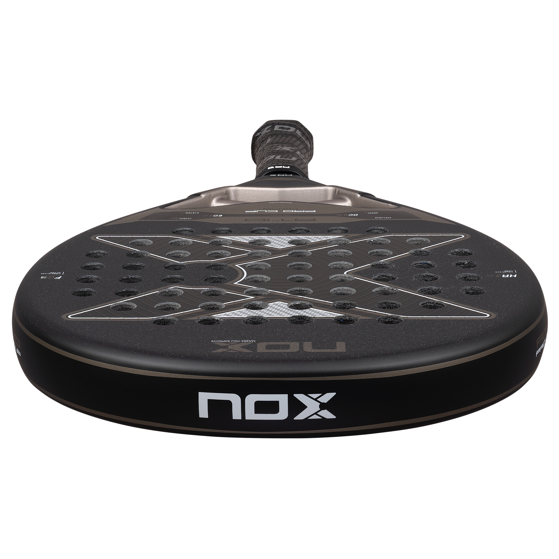 Top down, flat image of the NOX AT10 Pro Cup Hard (2026) padel racket. Available at ThePadelShop.co.nz